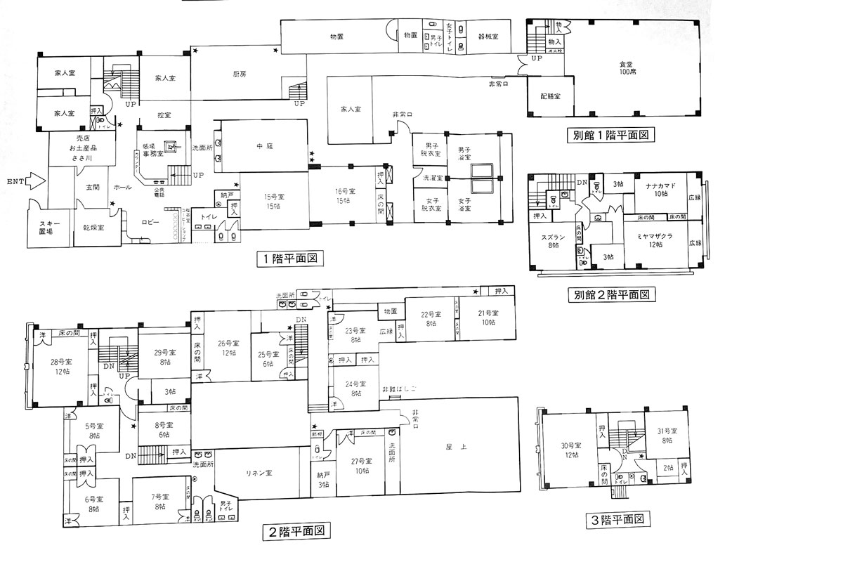 Floor plan of Yohinoya hotel